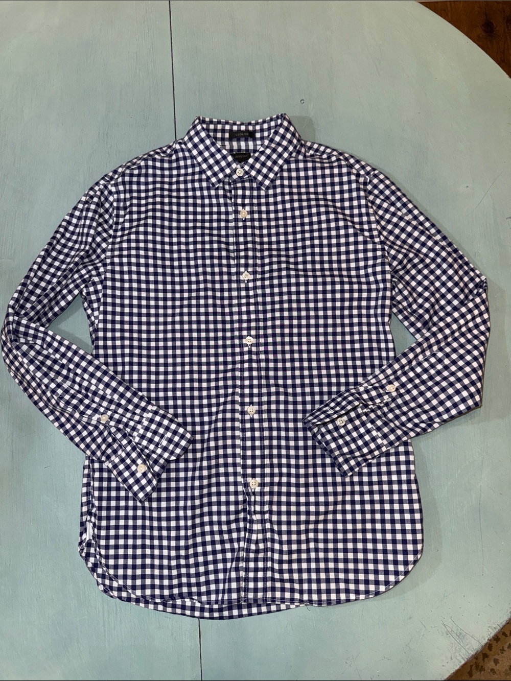 Crewcuts Navy & White Gingham Button-Down Shirt